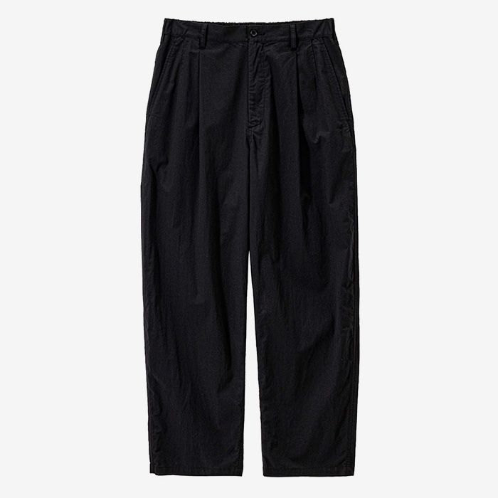 Cotton Wool Poplin Oversized Slacks / Black