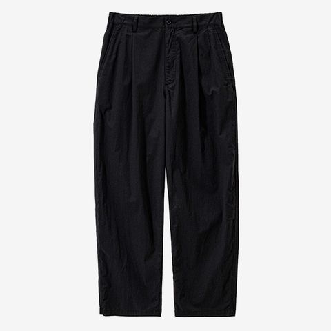 Cotton Wool Poplin Oversized Slacks / Black