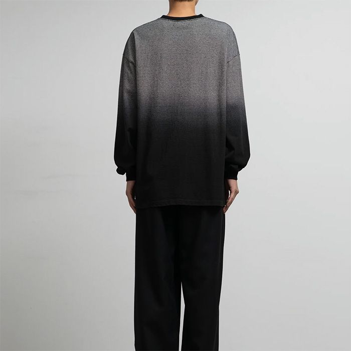 Gradient Border L/S Tee  / BLACK