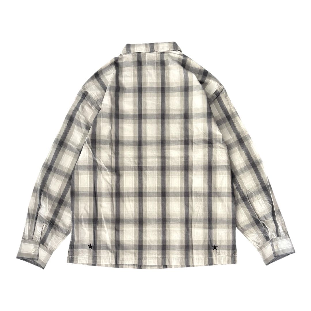 L/S CHECK SHIRT / WHITE/GRAY / チェックシャツ