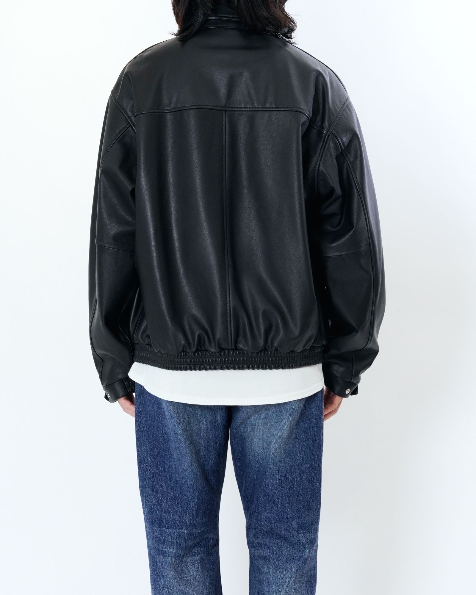 UNIVERSAL PRODUCTS “NO COLLAR BLOUSON” UNIVERSAL PRODUCTS - LEATHER BROUSON / BLACK | Stripe Online