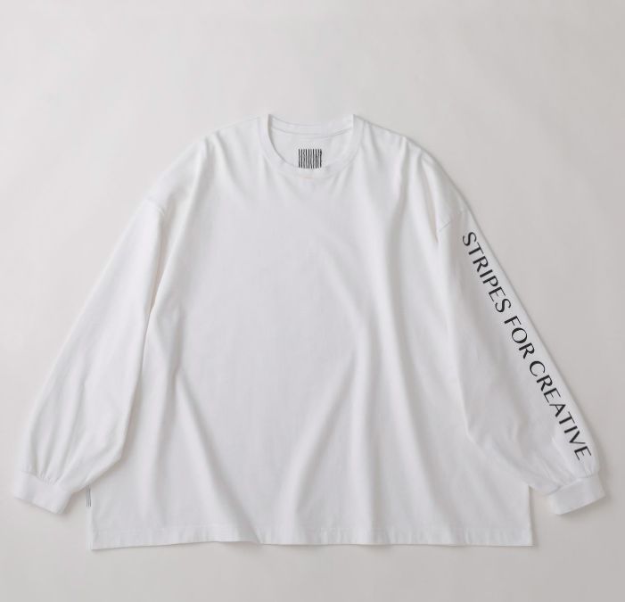 Stripes For Creative - SUPER BIG FLAT LS TEE / White | Stripe