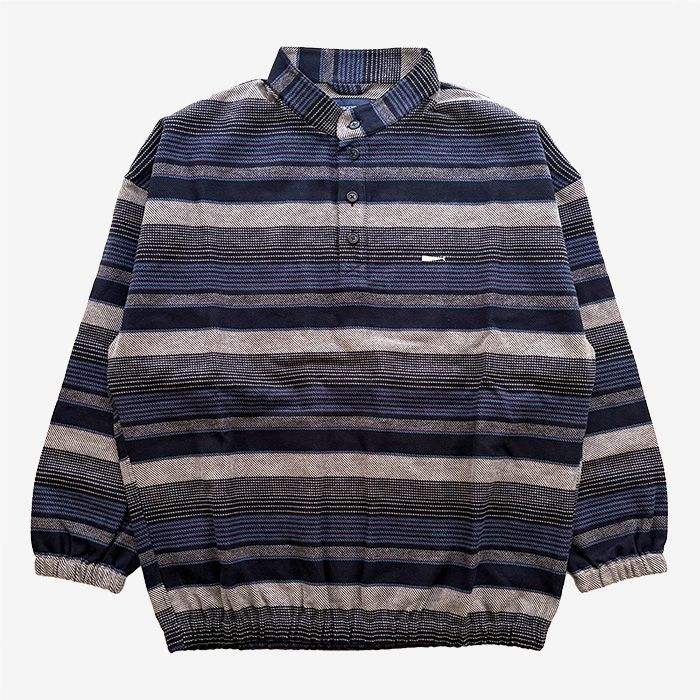 TETTY STRIPE PULLOVER LS SHIRT / NAVY