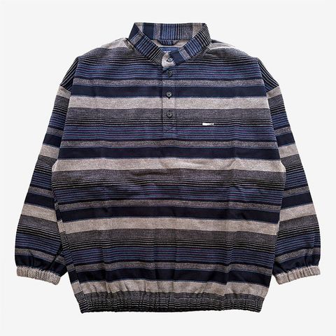 TETTY STRIPE PULLOVER LS SHIRT / NAVY