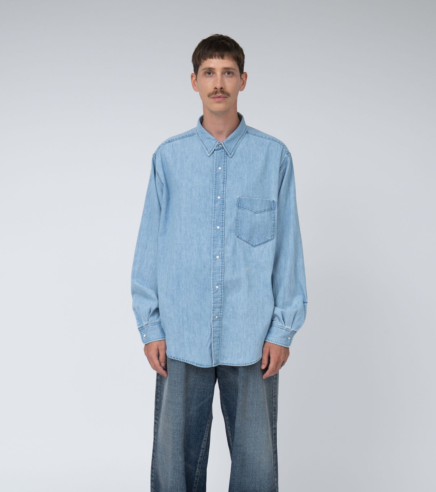 Regular Collar Light Denim Shirt / IB(Indigo Bleach)