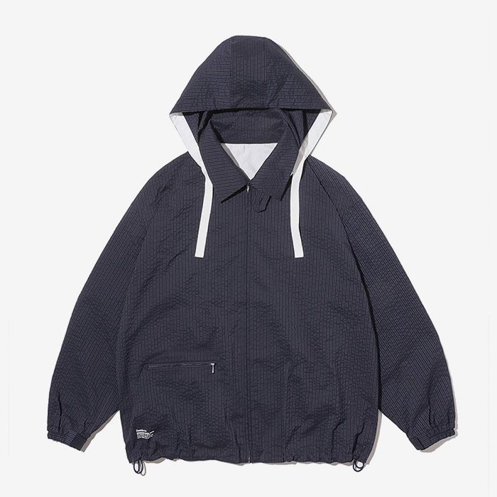 SEERSUCKER MARINE JACKET / NAVY × BLACK