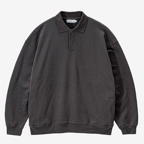 AZUMA Terry Pullover Polo Sweat / Navy
