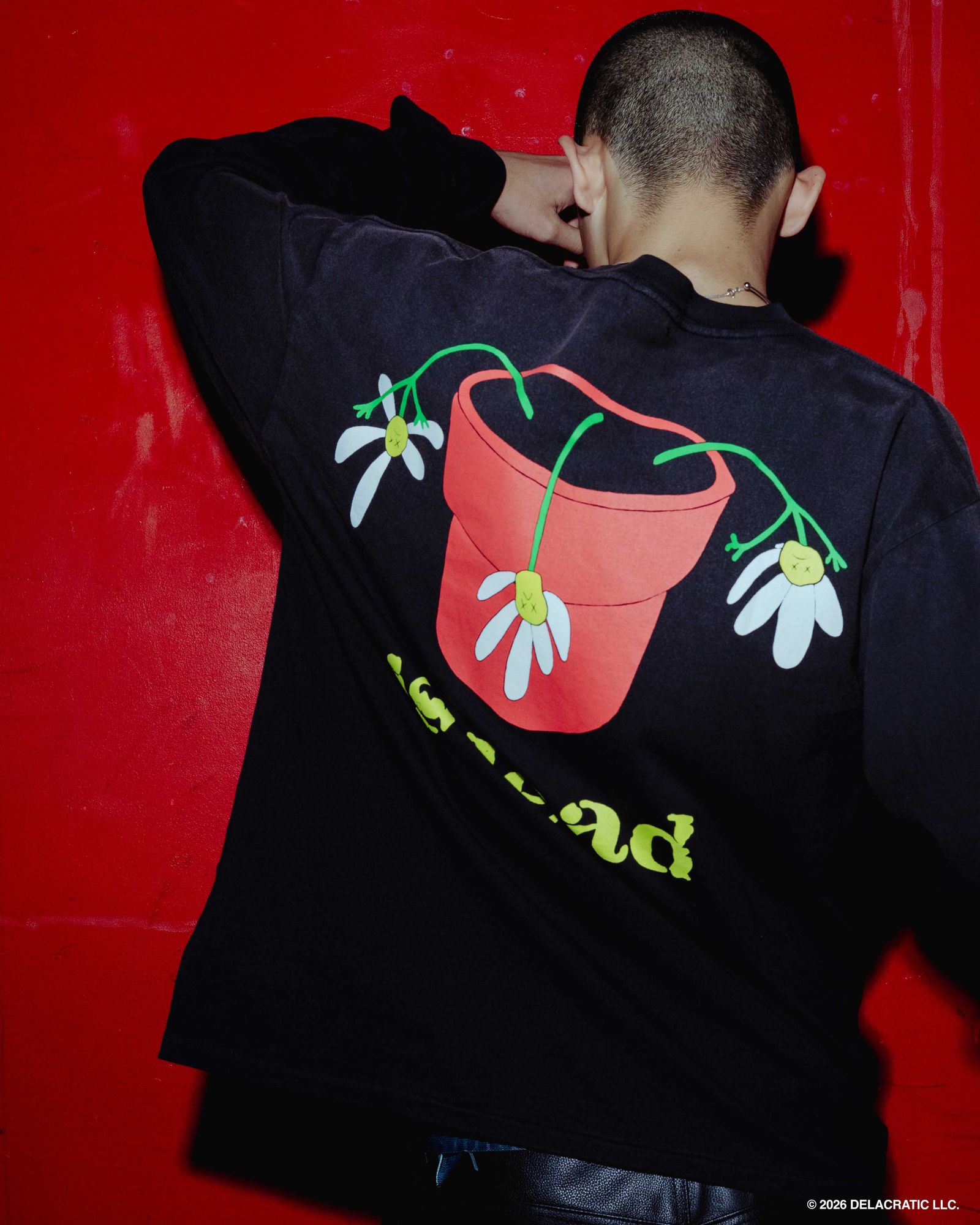 "Flower" LS TEE(xDe La Soul) / BLACK / デラソウルコラボロンティー