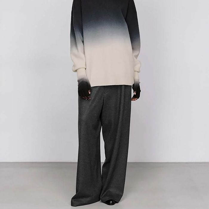 Wool Smooth Flannel Easy Wide Pants  / GRAY