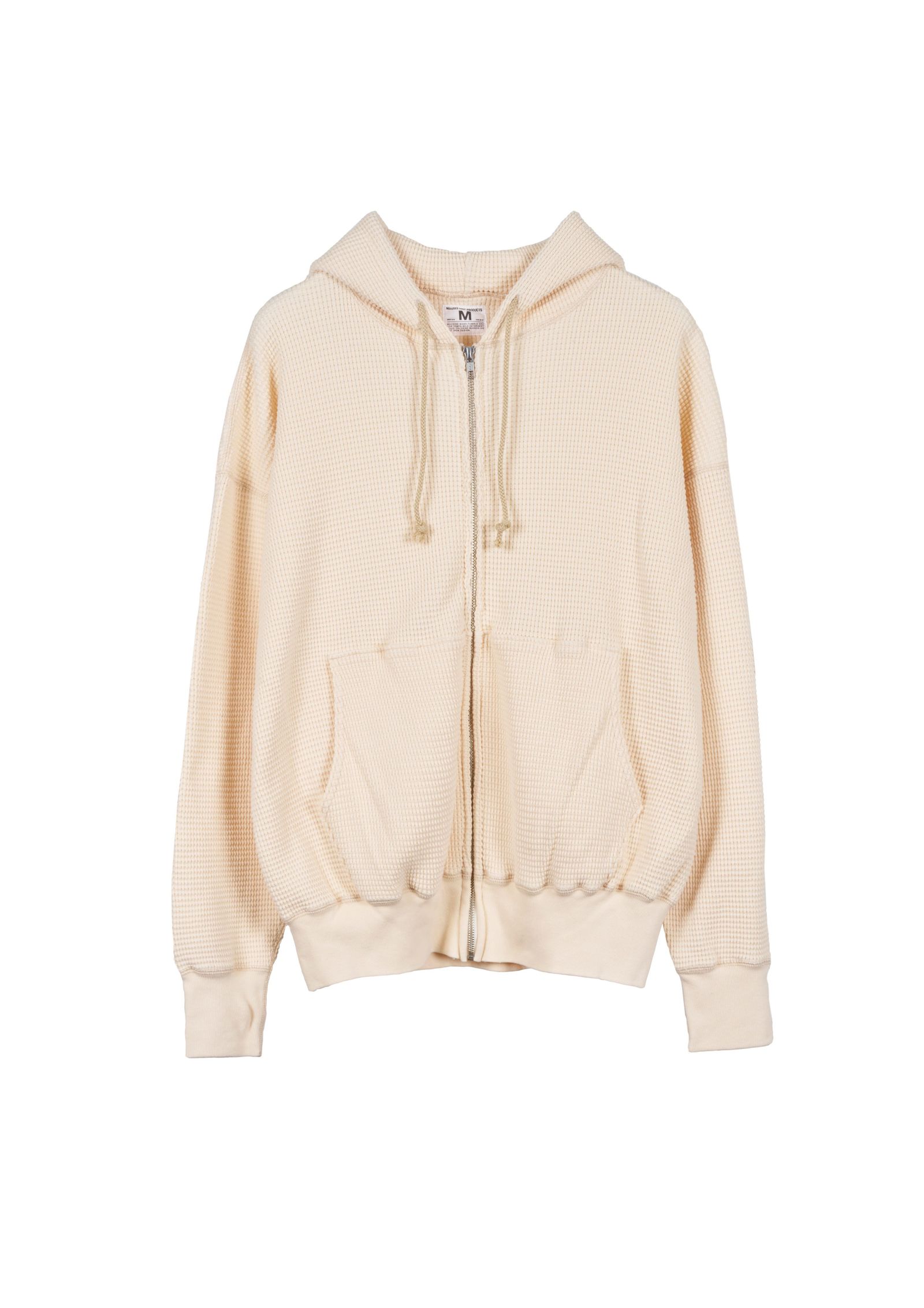 WAFFLE SWEAT HOODED ZIP / NATURAL