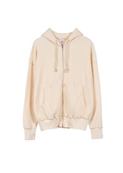 WAFFLE SWEAT HOODED ZIP / NATURAL