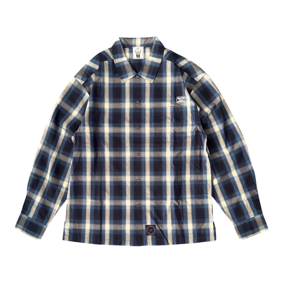 L/S CHECK SHIRT / NAVY/OFF WHITE / チェックシャツ