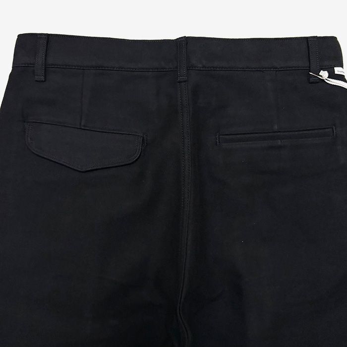 Cotton Double Serge Two Tuck Pants / Black