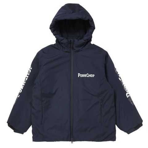 BURNING LOGO HOODED JKT / NAVY / フーデッドジャケット