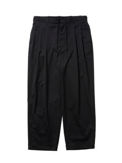 Comfort Merino Saxony 2 Tuck Wide Easy Trousers / Black / イージーパンツ