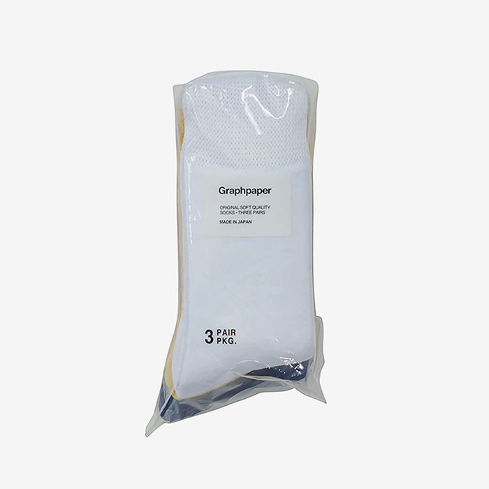 Graphpaper 3-Pack Socks / ASSORT 1(white/yellow/blue)