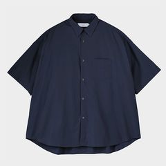 Broad S/S Oversized Regular Collar Shirt / NAVY