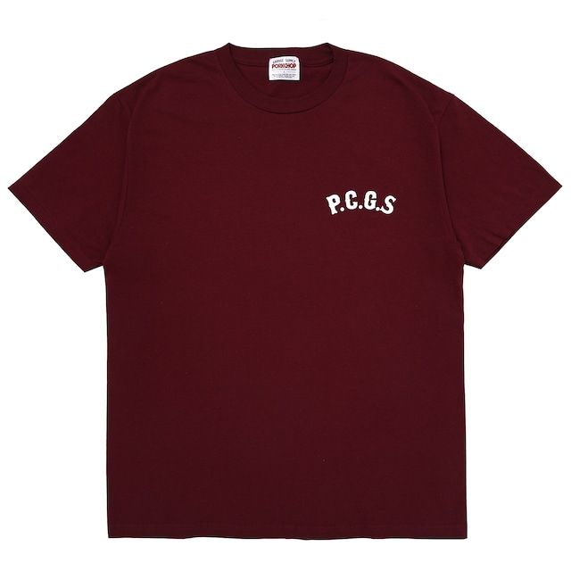 CIRCLE PORK TEE / BURGUNDY / プリントティー