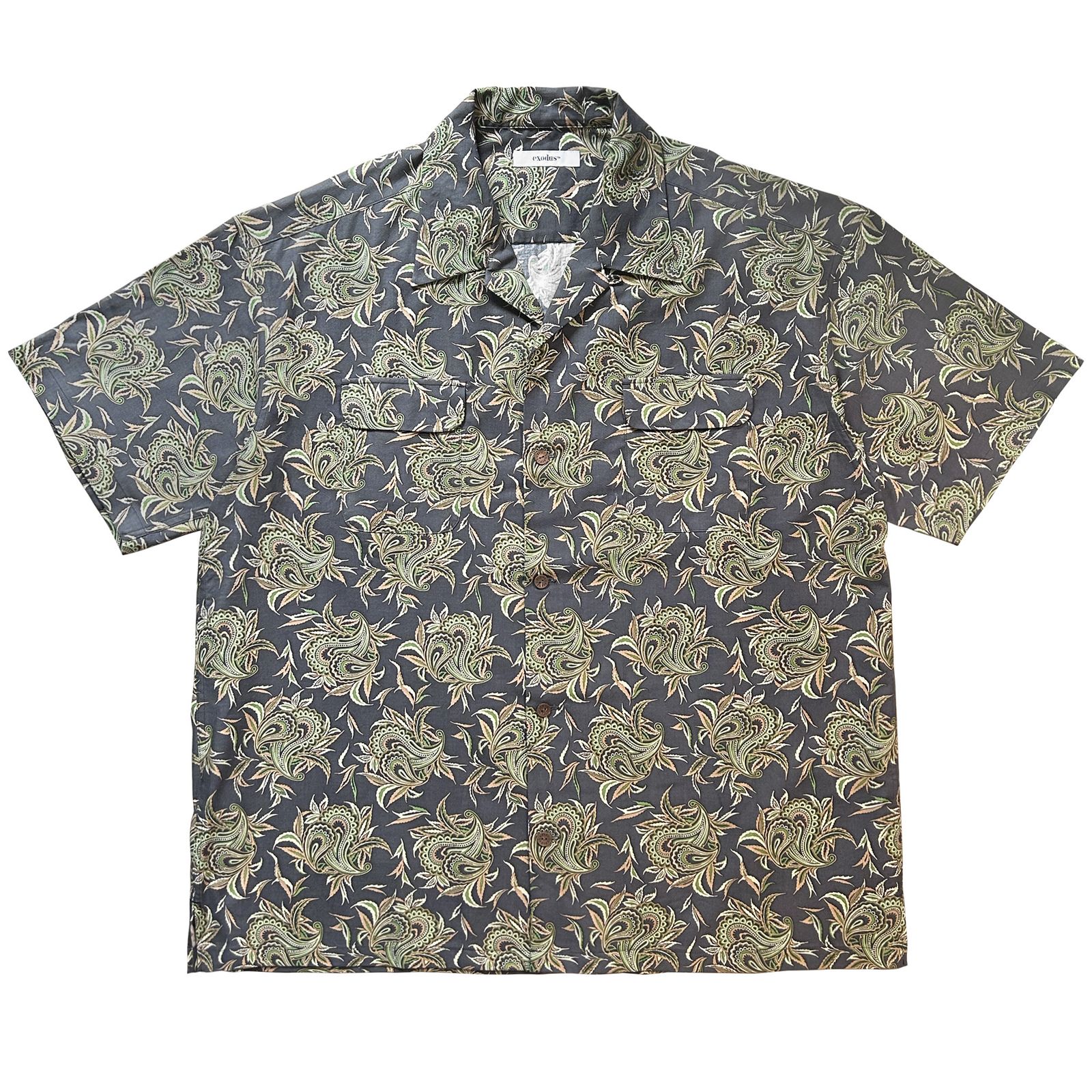 BUDS PAISLEY HAWAIIAN SHIRT / CHARCOAL / ハワイアンシャツ
