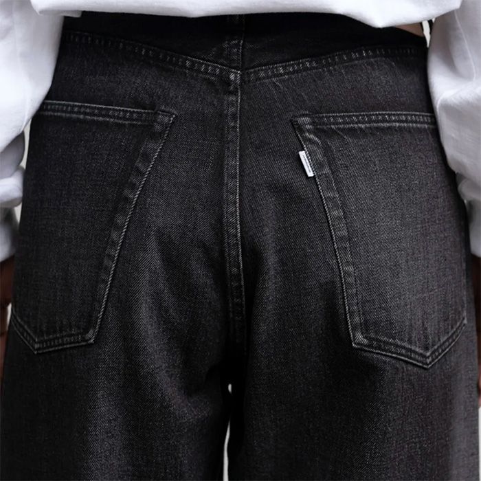 Selvage Denim Five Pocket Tapered Pants -DARK FADE- / BLACK DARK FADE