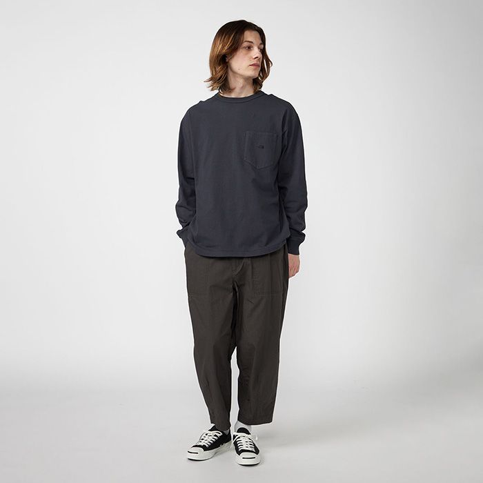 8oz Field Long Sleeve Pocket Tee / K(Black)