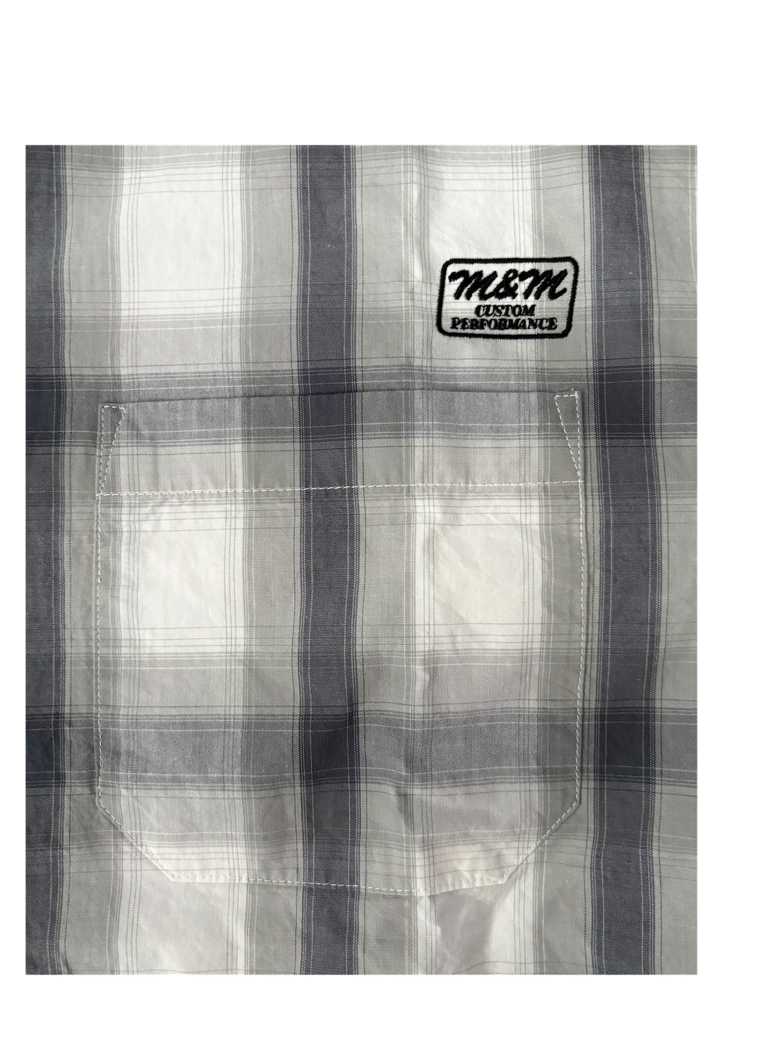 L/S CHECK SHIRT / WHITE/GRAY / チェックシャツ
