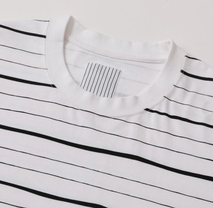 SUPER BIG MIX SIDE STRIPES SS TEE | White-Black