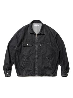 Denim Zip Up Work Jacket / BLACK FADE /  デニムジャケット