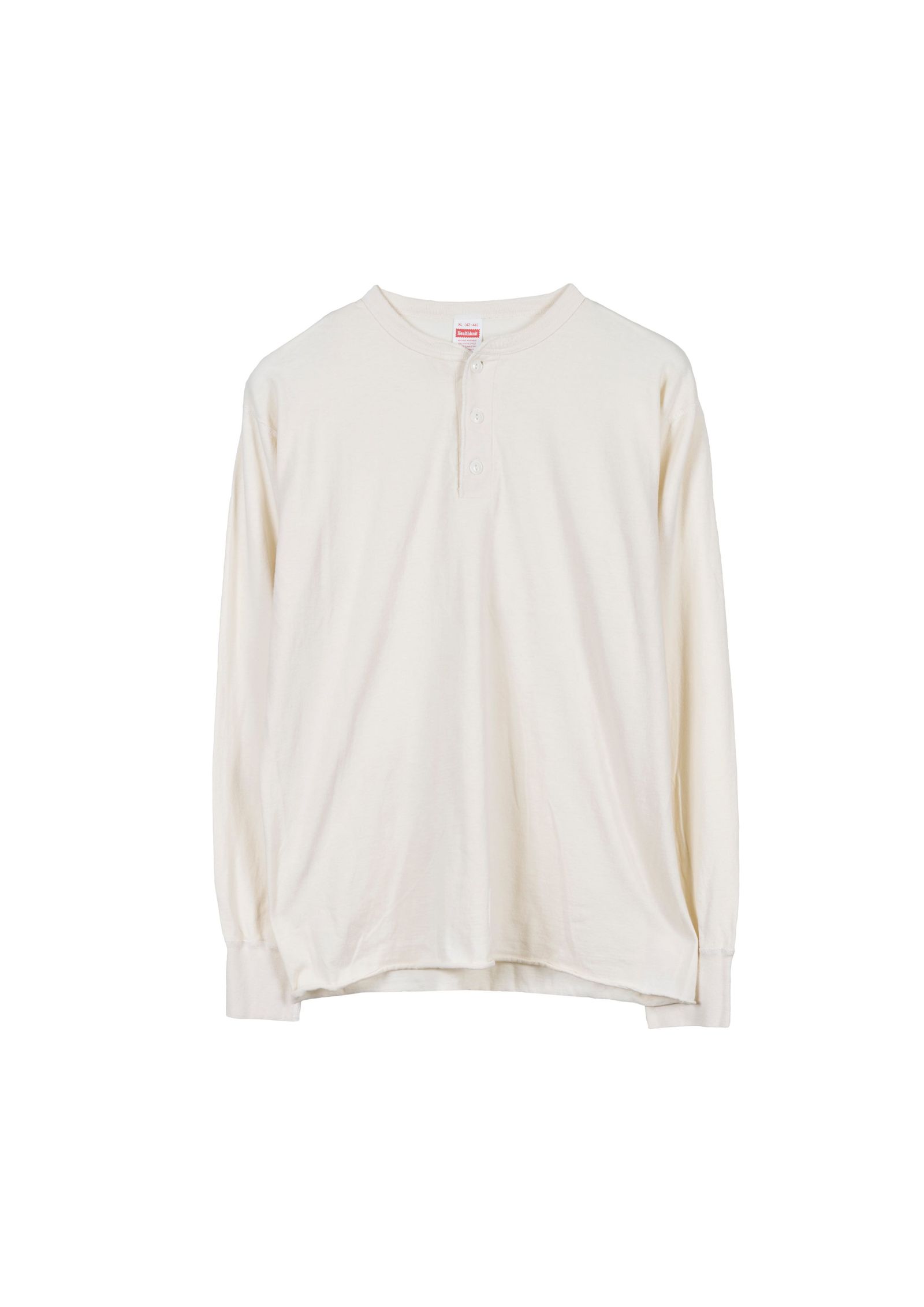 HEALTHKNIT HENRY NECK L/S / BLACK&NATURAL / 2パックロングスリーブティー