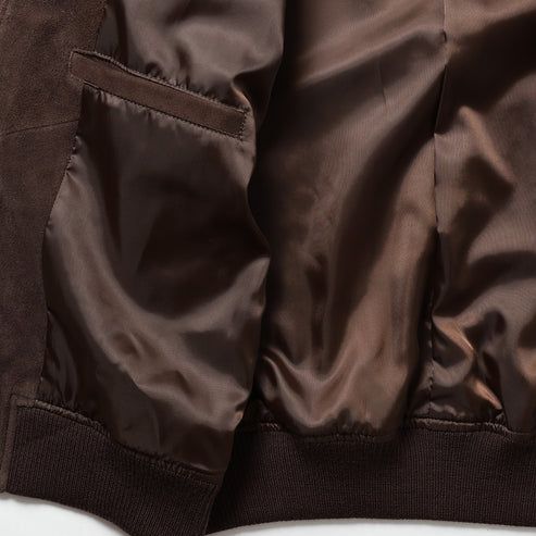 SUEDE BOMBER JACKET / BROWN