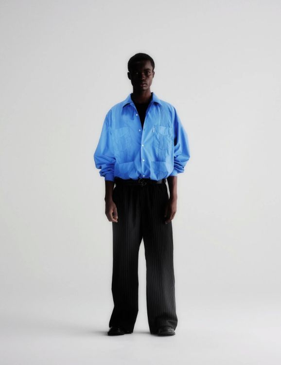 120/2 Typewriter Cuba L/S Shirt / BLUE /  キューバシャツ