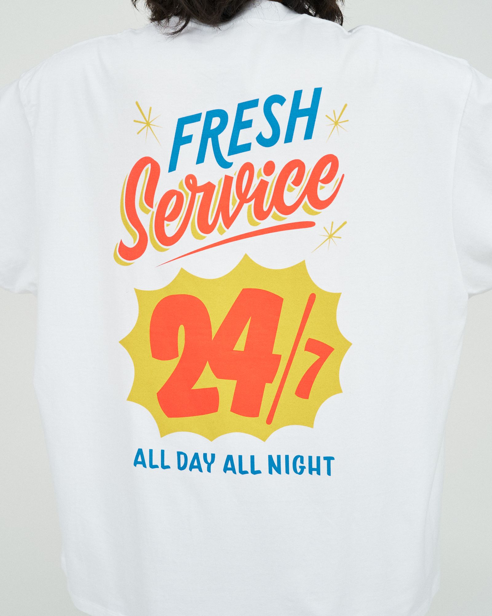 CORPORATE PRINTED S/S TEE ”ALL DAY ALL NIGHT ” / RED