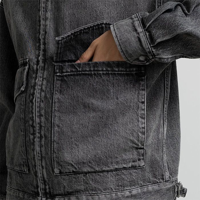 Selvage Denim Zip Jacket  -LIGHT FADE- / BLACK LIGHT FADE