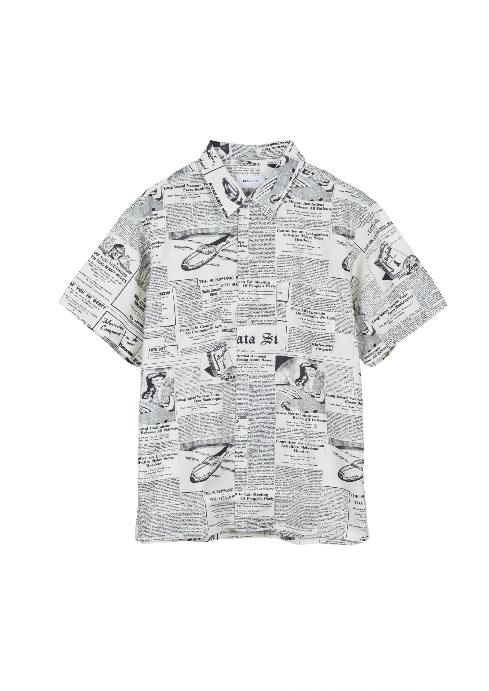 NEWS PAPER S/S SHIRT / WHITE