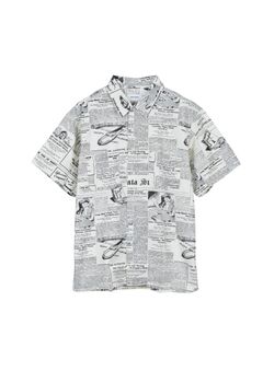 NEWS PAPER S/S SHIRT / WHITE