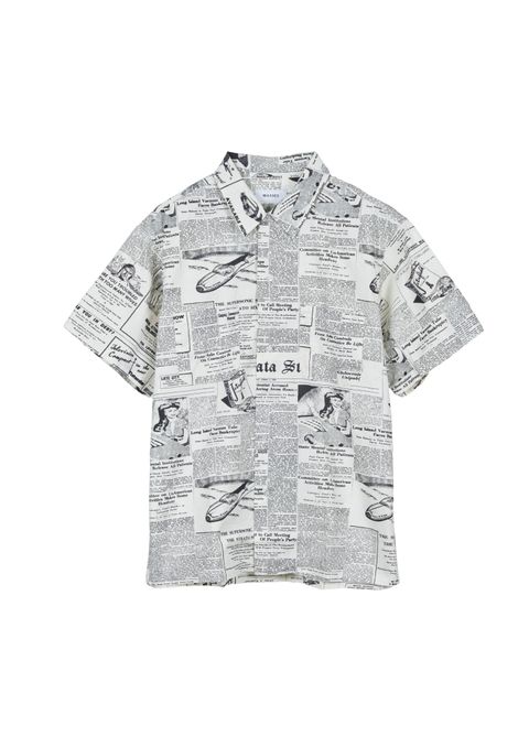 NEWS PAPER S/S SHIRT / WHITE