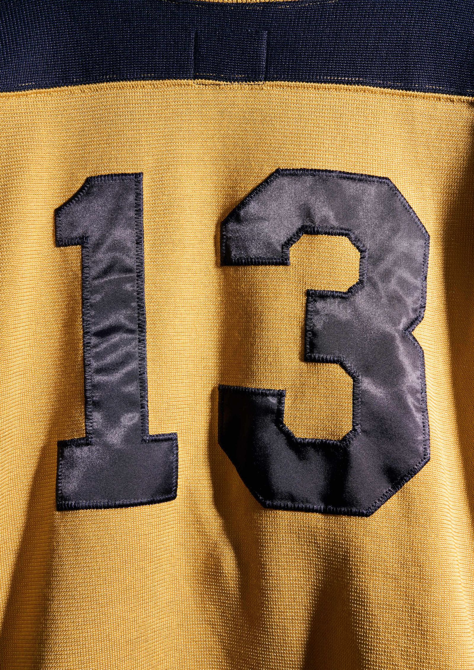 FOOTBALL SHIRT KNIT / NAVY × MUSTARD / フットボールシャツ