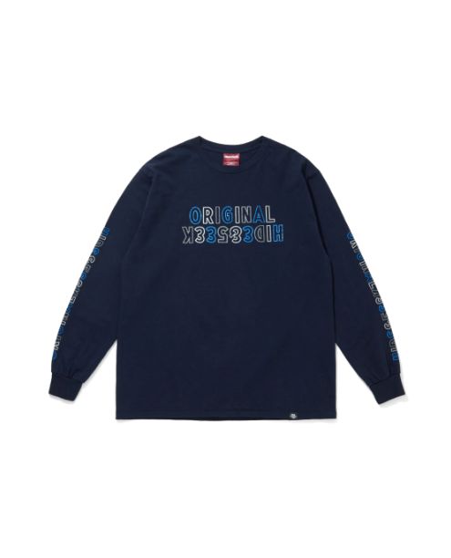 "HideandSeek×Toru Nishiura" Original H&S L/S Tee / NAVY / プリントロングスリーブティー