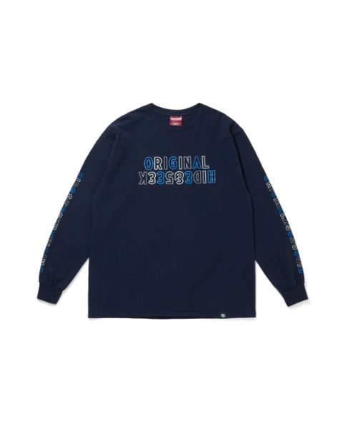 "HideandSeek×Toru Nishiura" Original H&S L/S Tee / NAVY / プリントロングスリーブティー