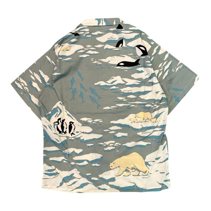 EDGD OPEN COLLAR TEXTILE SS SHIRT / GRAY