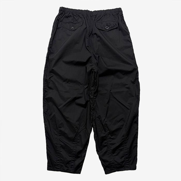 Garment Dyed Typewritter Parachute Pants / Black