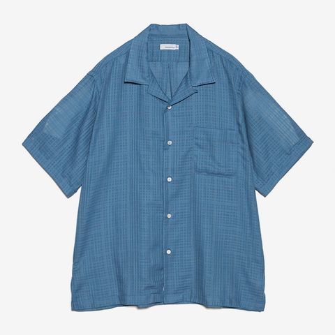 Open Collar Panama S/S Shirt / SX(Sax)