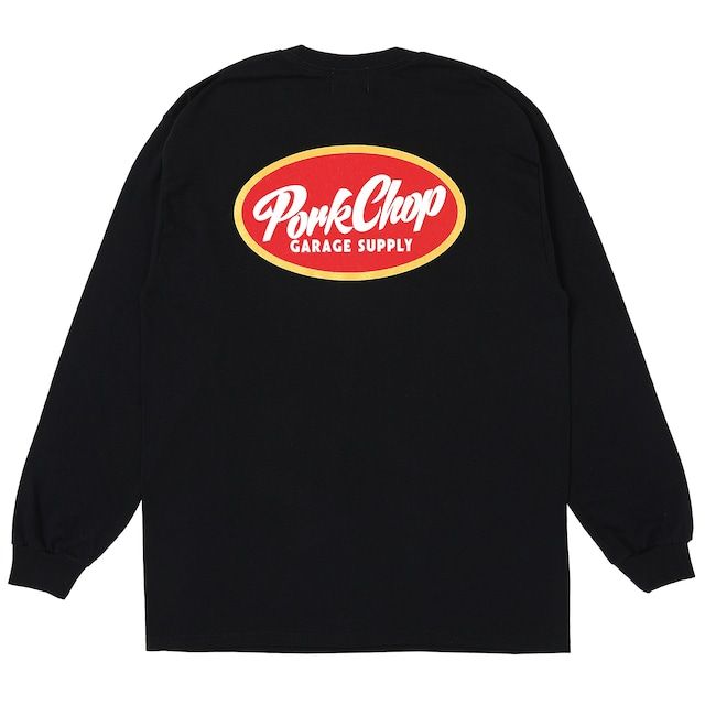 NC OVAL SCRIPT L/S TEE / BLACK / プリントロンティー