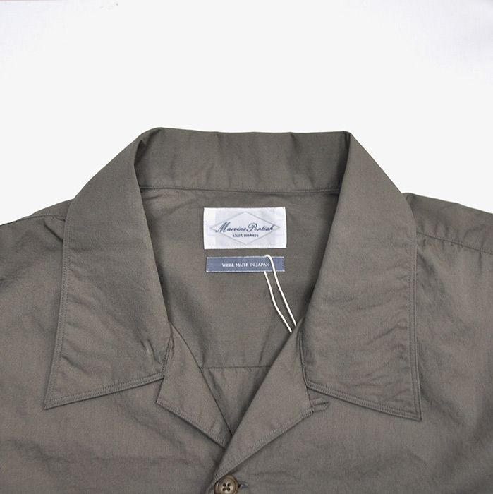 Marvine Pontiak Shirt Makers - Open Collar SH / OLIVE | Stripe