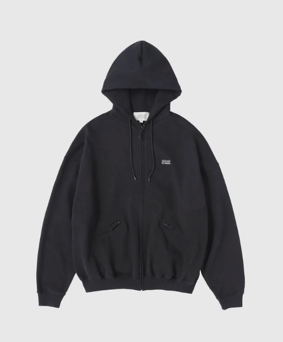 OG LOGO FULL ZIP HOODIE / BLACK