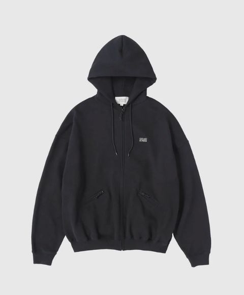 OG LOGO FULL ZIP HOODIE / BLACK