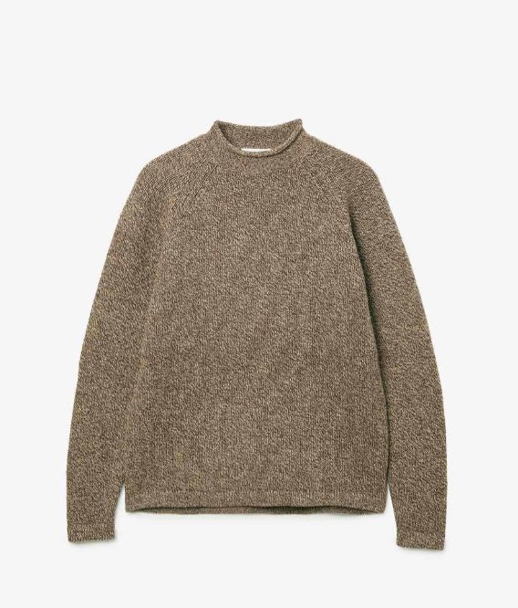 HIKER PULLOVER ROLL NECK SWEATER WOOL YARN / COYOTE