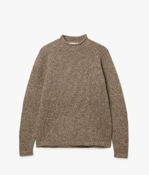 HIKER PULLOVER ROLL NECK SWEATER WOOL YARN / COYOTE