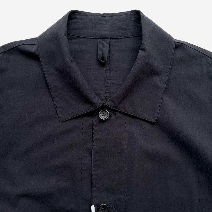 Cotton Wool Poplin Oversized Coverall / Black