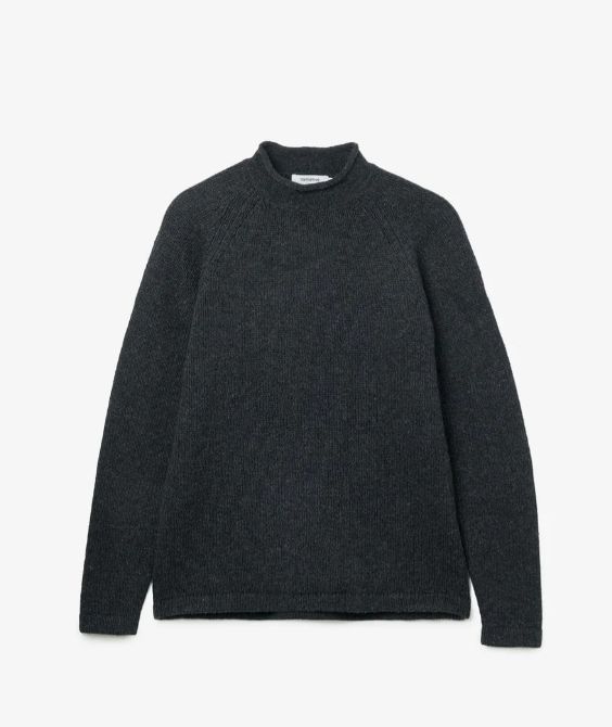 HIKER PULLOVER ROLL NECK SWEATER WOOL YARN / GRAY